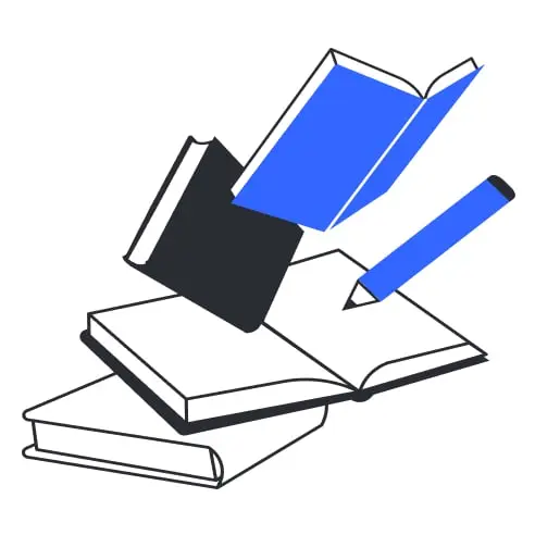 本とペンのイラスト